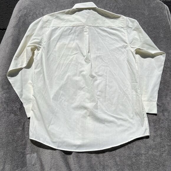 Daniel Ellissa Men's 17.5 Solid Ivory‎ Dress Shirt With Convertible Cuffs 36-37 - Picture 10 of 10